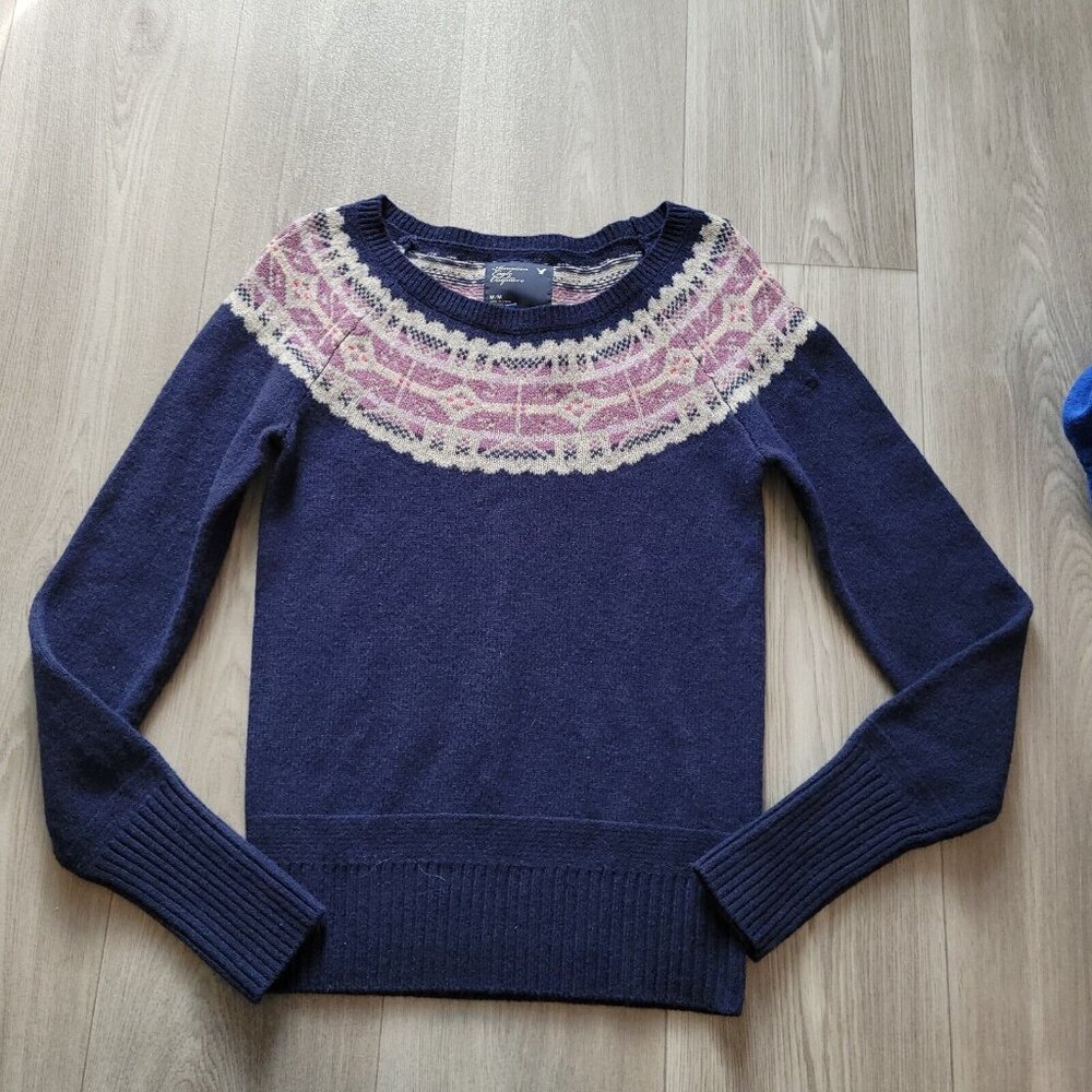 American Eagle Sweater Womens Medium Pullover Fair Isle  Casual